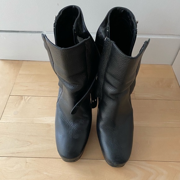 🗽 Rachel Comey Black Leather Platform Ankle Boots - Picture 1 of 6